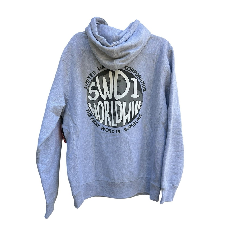 Full Send Nelk Boys SWDI Worldwide Heavyweight Hoodie Gray Mens Medium Pullover